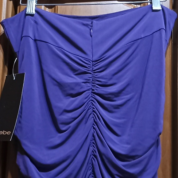 BEBE 3 in 1 Garment. Mini Skirt, Pencil Skirt & Dress. NWT. Beautiful Purple!(M) - Picture 5 of 12